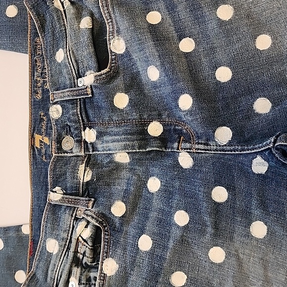 7 For All Mankind Women's Polka Dot Jeans Size 29 - Factory Original Print - Picture 2 of 12
